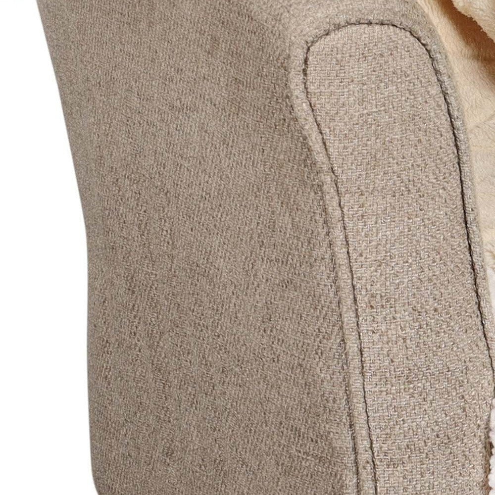 Queen Cream Geometric Fleece Woven Plush Blanket