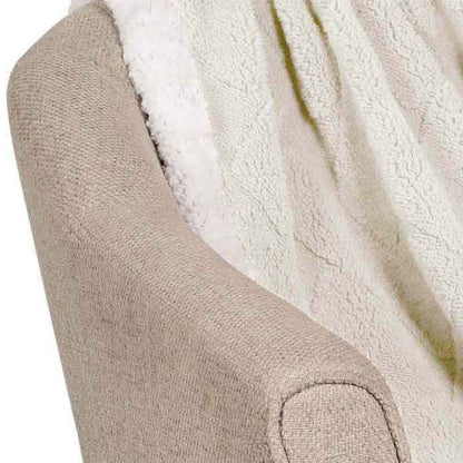King Ivory Geometric Fleece Woven Plush Blanket