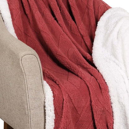 King Red And Orange Fleece Knitted Plush Blanket