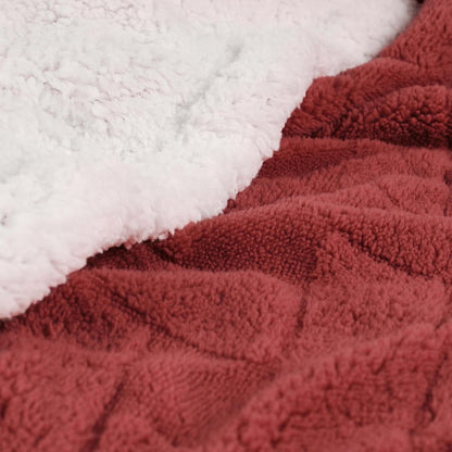 King Red And Orange Fleece Knitted Plush Blanket