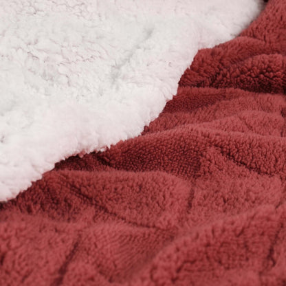 King Red And Orange Fleece Knitted Plush Blanket