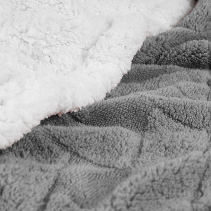 King Platinum Geometric Fleece Woven Plush Blanket
