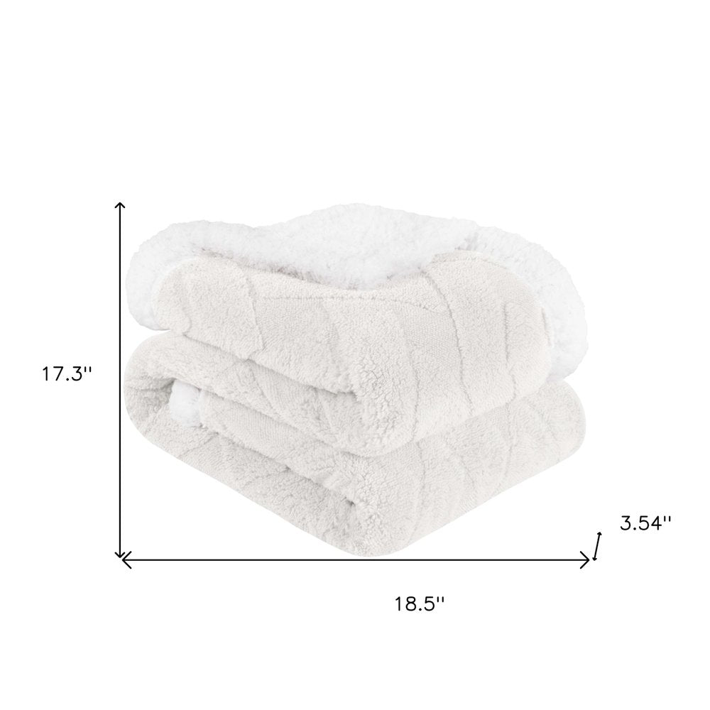 King White Fleece Knitted Plush Blanket