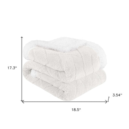 King White Fleece Knitted Plush Blanket