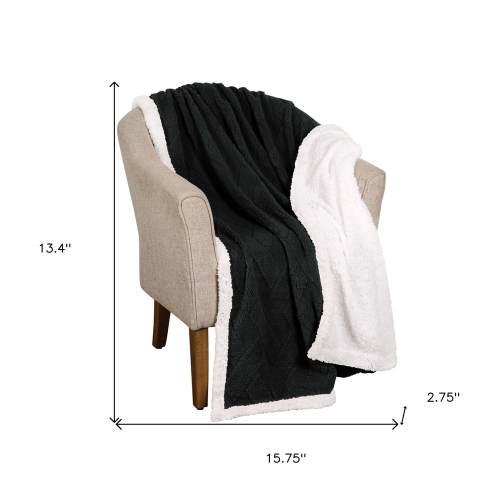 Twin Black Fleece Knitted Plush Blanket