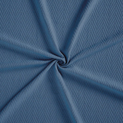 Queen Denim Blue Cotton Waffle Weave Blanket