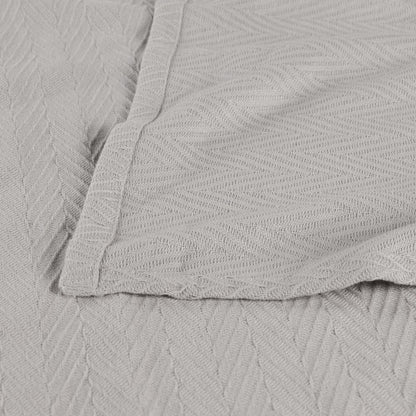 Queen Silver Cotton Waffle Weave Blanket