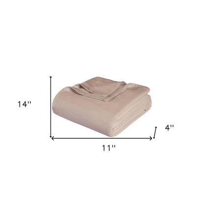 King Khaki Cotton Waffle Weave Blanket