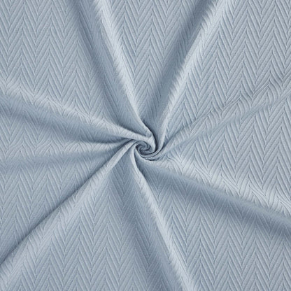 King Light Blue Cotton Woven Chevron Blanket