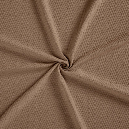 King Taupe Cotton Woven Chevron Blanket