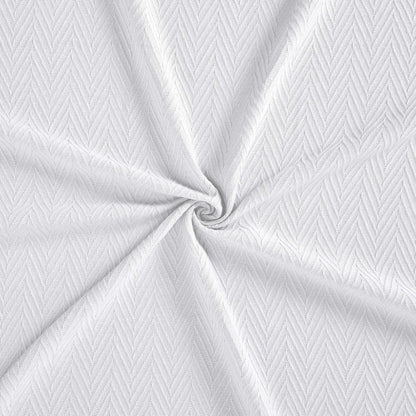 King White Cotton Woven Chevron Blanket