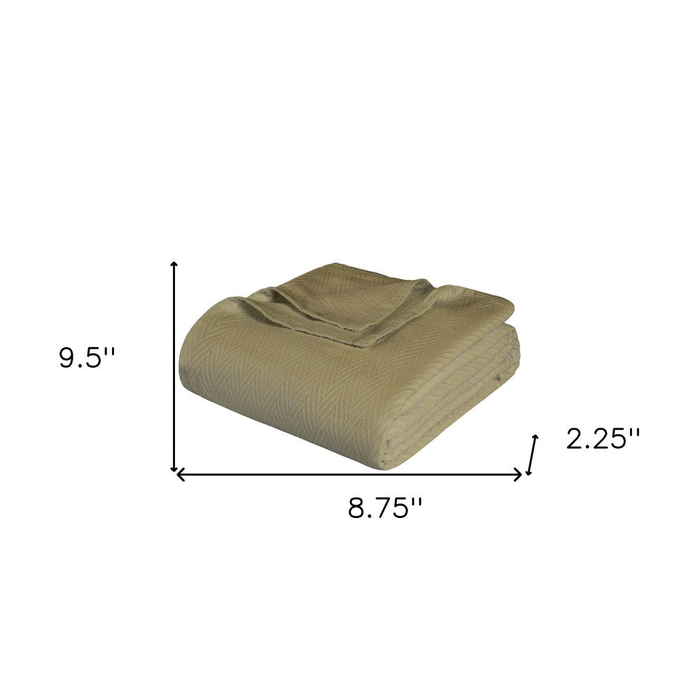 9" X 10" Sage Chevron Cotton Woven Throw Blanket