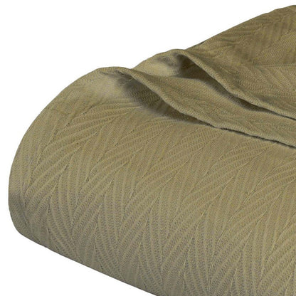 9" X 10" Sage Chevron Cotton Woven Throw Blanket