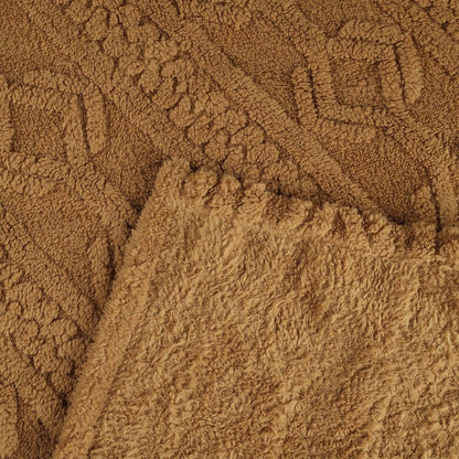 Queen Camel Polyester Knitted Geometric Plush Blanket