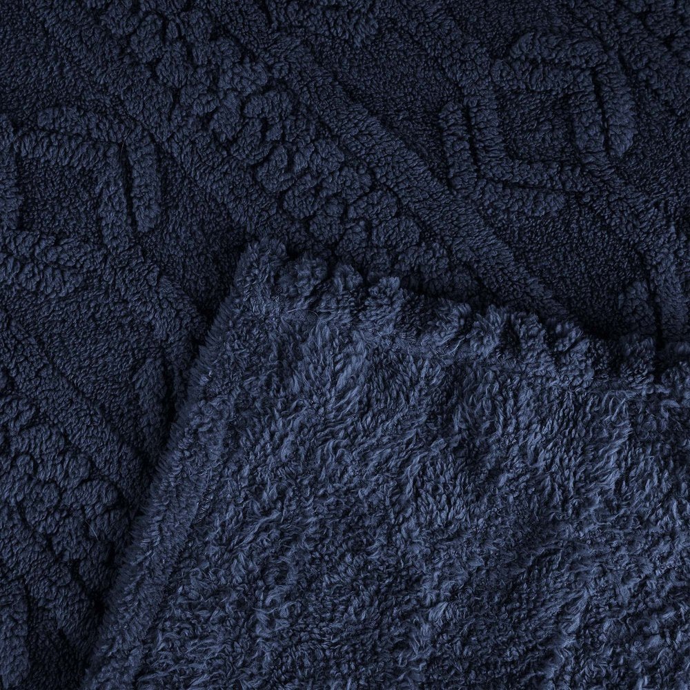 Queen Navy Blue Fleece Knitted Plush Blanket