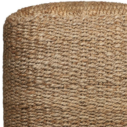 18" Natural Jute Woven Blend Cube Pouf Ottoman