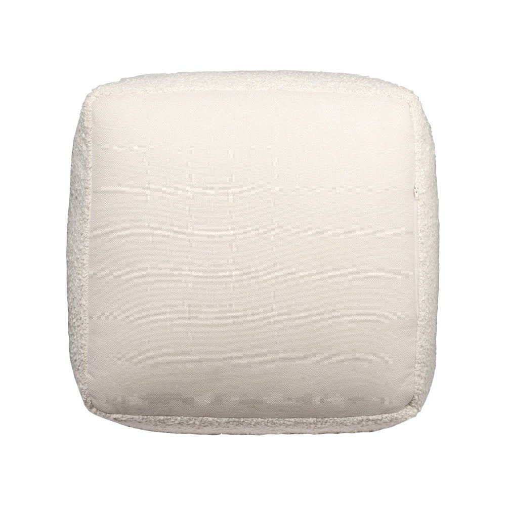 18" Taupe Polyester Cube Outdoor Pouf Ottoman