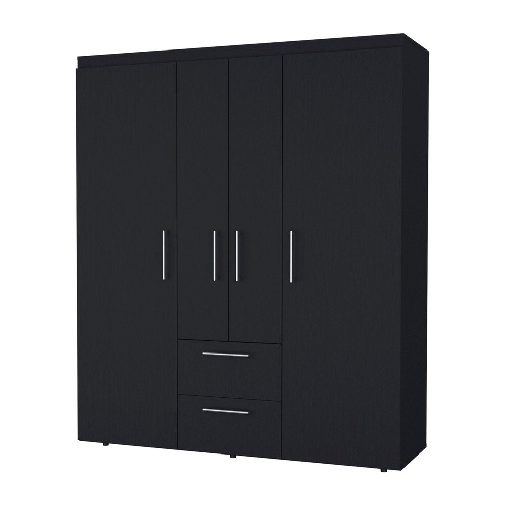 70" White Wood Four Door Two Drawer Combo Dresser