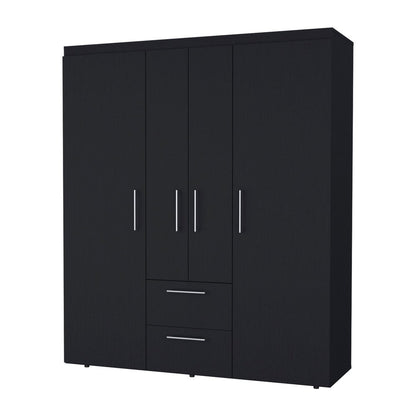 70" White Wood Four Door Two Drawer Combo Dresser