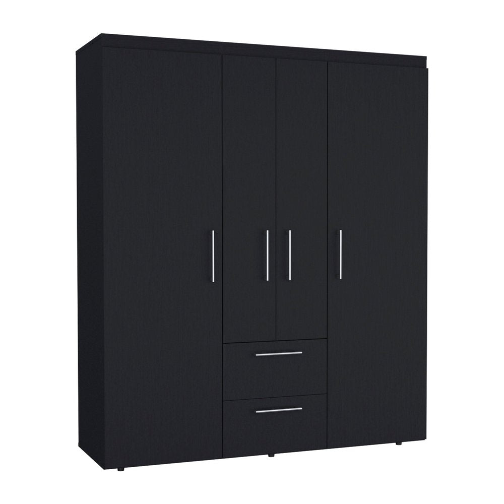 70" White Wood Four Door Two Drawer Combo Dresser