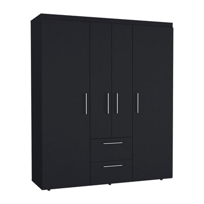 70" White Wood Four Door Two Drawer Combo Dresser