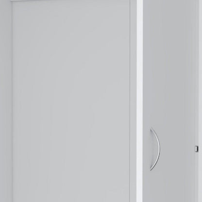 71" White Two Door Three Drawer Combo Dresser