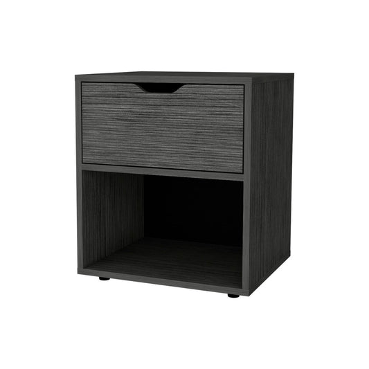20" Gray Wood One Drawer Nightstand