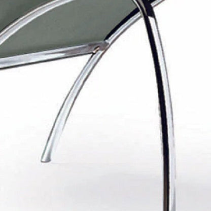 Set of Two Gray and Silver Upholstered Faux Leather Dining Side Chairs