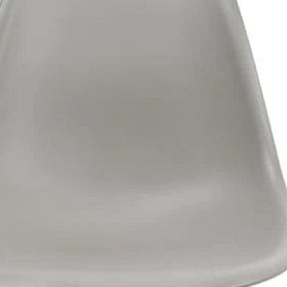 Set of Two Gray and Brown Wood and Heavy Duty Plastic Dining Side Chairs