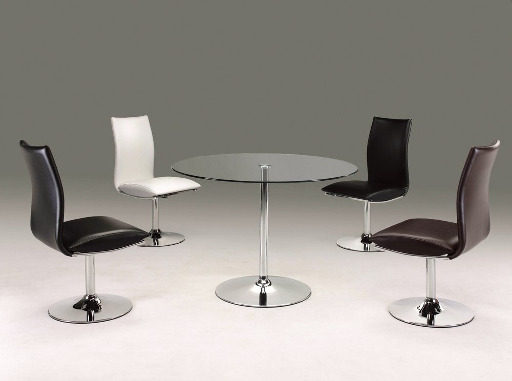 Set of Two Black and Silver Faux Leather Dining Side Chairs