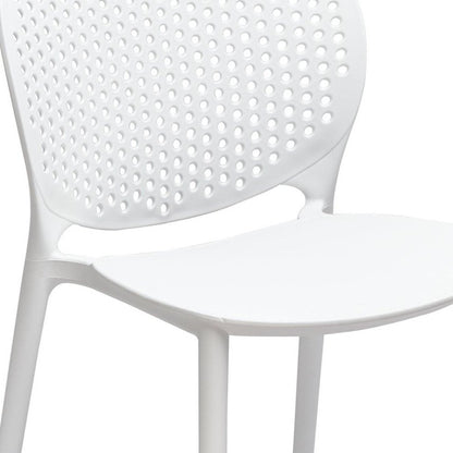 Set of Four White Heavy Duty Plastic Dining Side Chairs