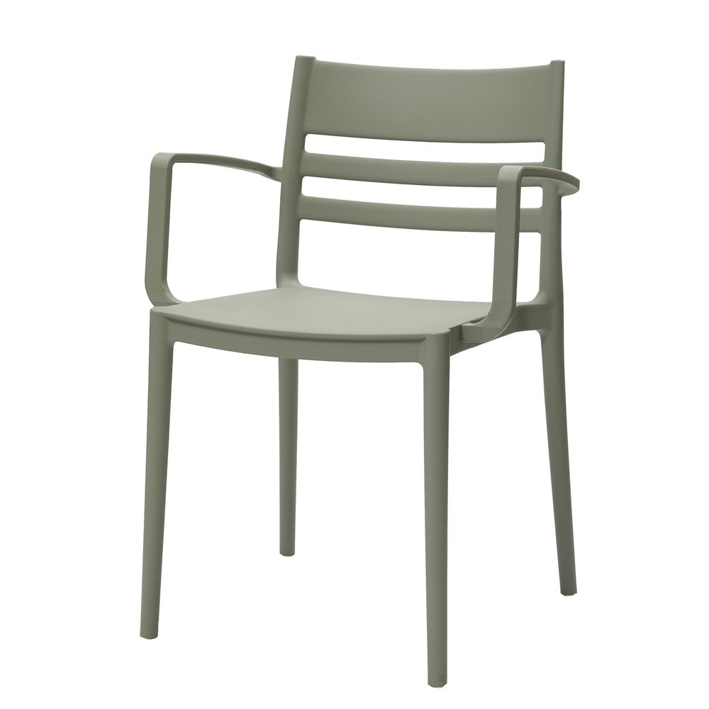 Set of Four Gray Heavy Duty Plastic Dining Side Chairs