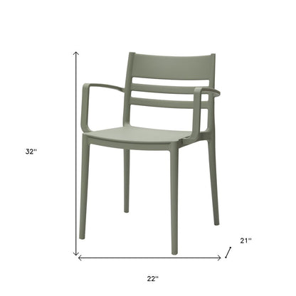 Set of Four Gray Heavy Duty Plastic Dining Side Chairs