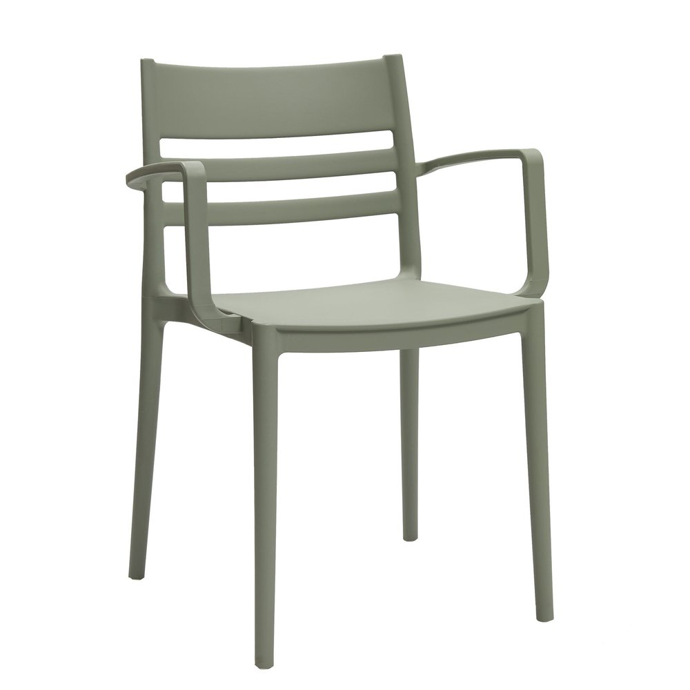 Set of Four Gray Heavy Duty Plastic Dining Side Chairs