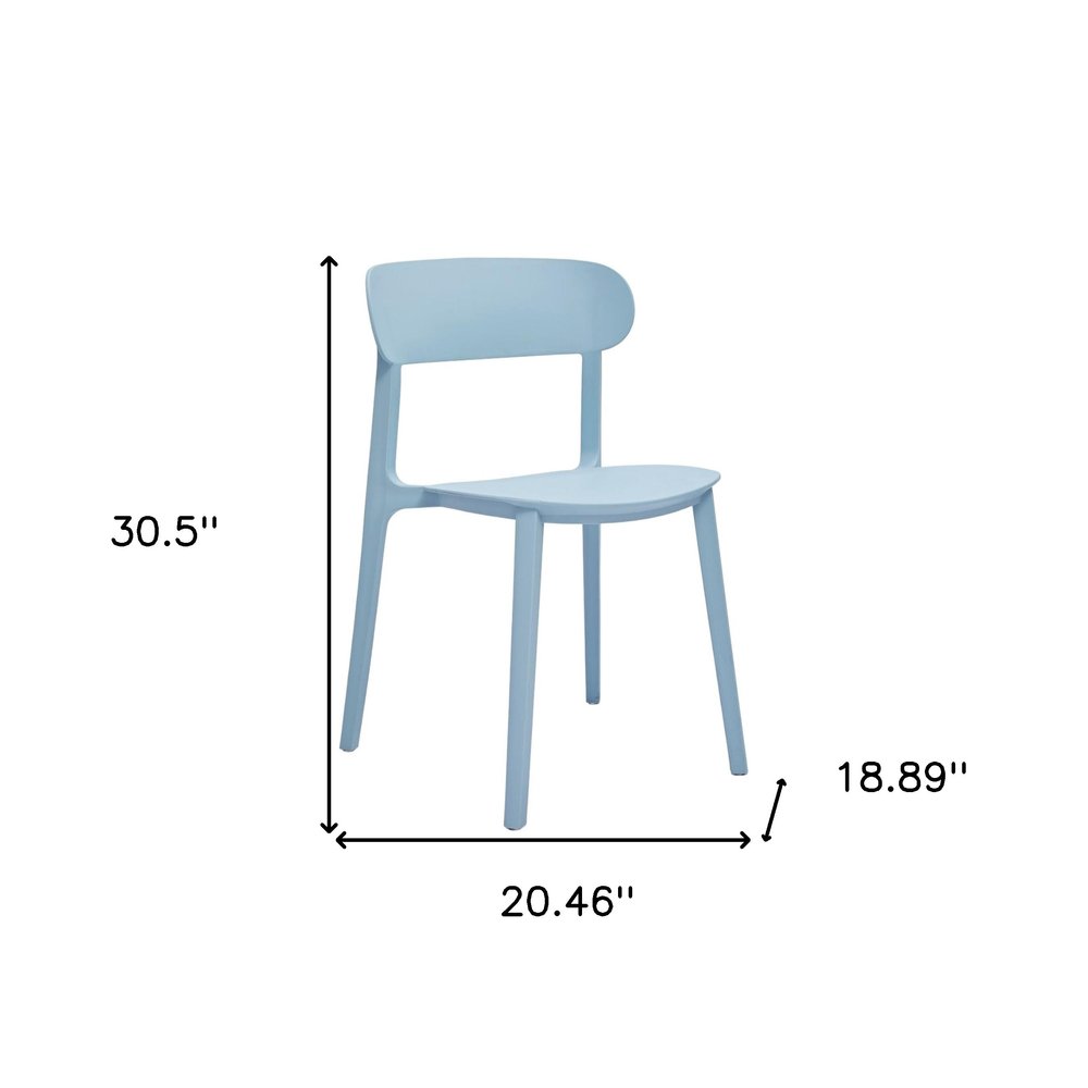 Set of Four Blue Heavy Duty Plastic Dining Side Chairs