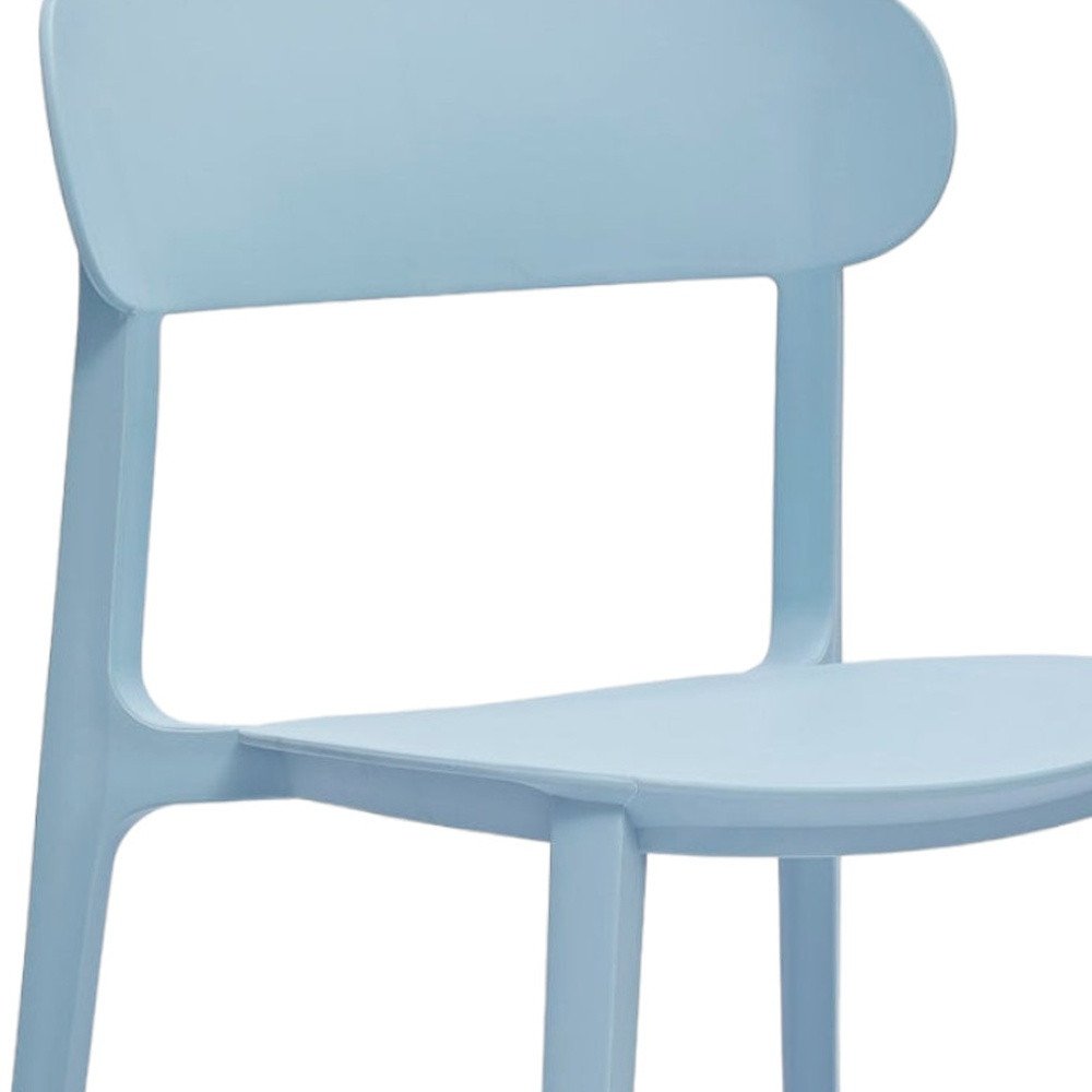 Set of Four Blue Heavy Duty Plastic Dining Side Chairs