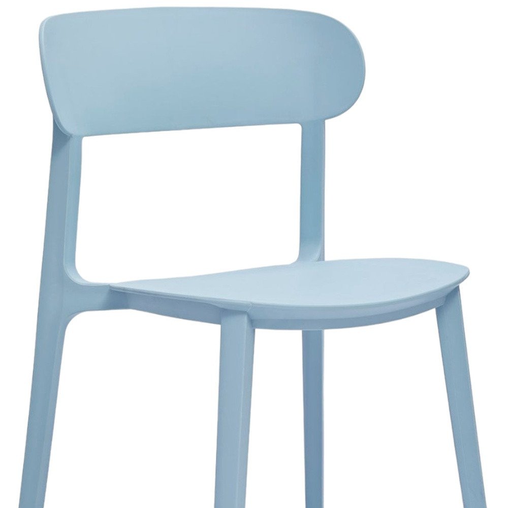 Set of Four Blue Heavy Duty Plastic Dining Side Chairs