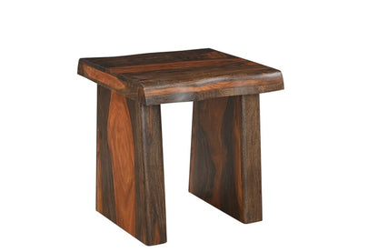 Set of Two Dark Brown Solid Wood Sled Furniture Set