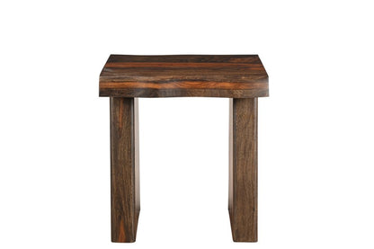 Set of Two Dark Brown Solid Wood Sled Furniture Set