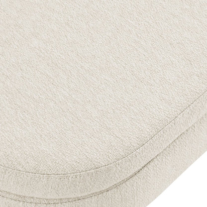 44" Beige and Brown Linen Upholstered Storage Bench with Flip Top