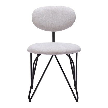 Set of Two Gray and Black Upholstery Open Back Dining Side Chairs