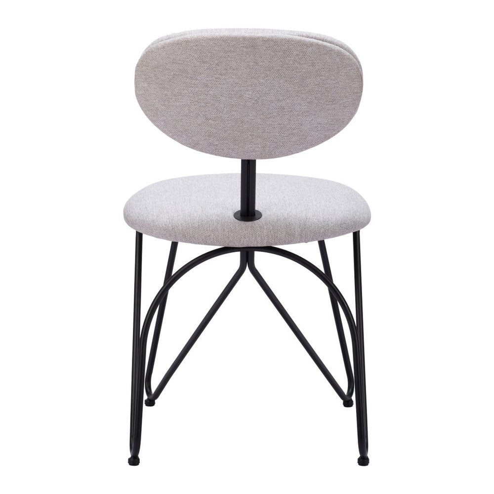Set of Two Gray and Black Upholstery Open Back Dining Side Chairs