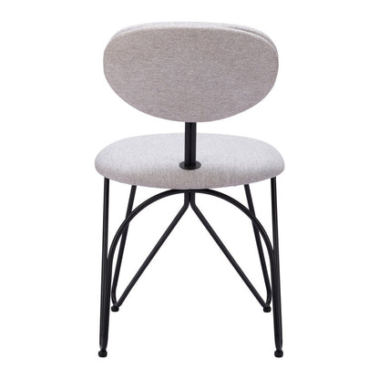 Set of Two Gray and Black Upholstery Open Back Dining Side Chairs