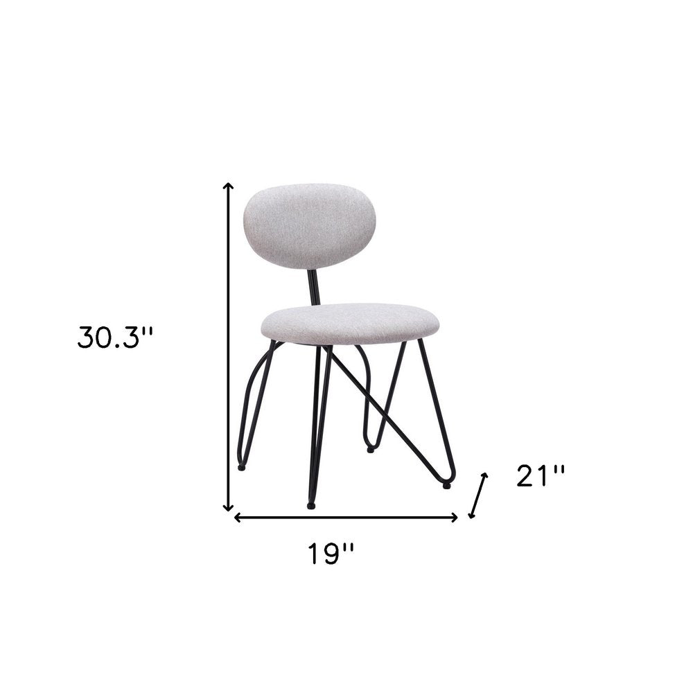 Set of Two Gray and Black Upholstery Open Back Dining Side Chairs
