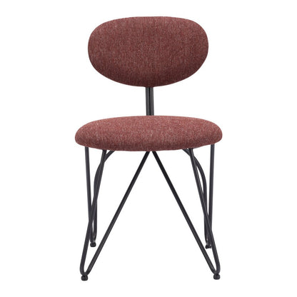 Set of Two Brown and Black Upholstery Open Back Dining Side Chairs