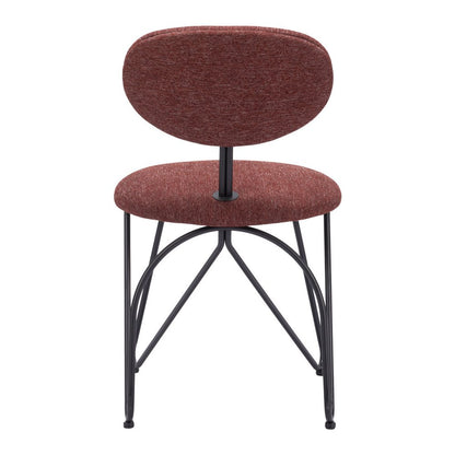 Set of Two Brown and Black Upholstery Open Back Dining Side Chairs
