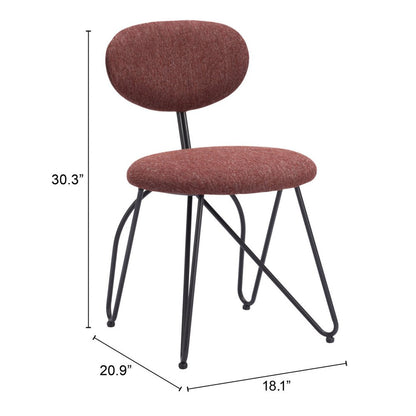 Set of Two Brown and Black Upholstery Open Back Dining Side Chairs