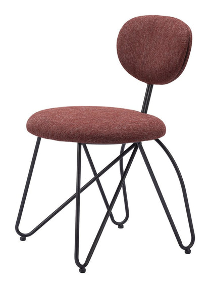 Set of Two Brown and Black Upholstery Open Back Dining Side Chairs