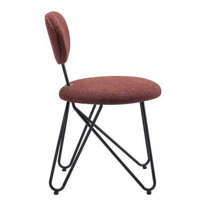Set of Two Brown and Black Upholstery Open Back Dining Side Chairs