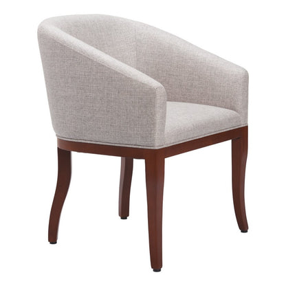 Gray and Brown Upholstery Dining Arm Chair
